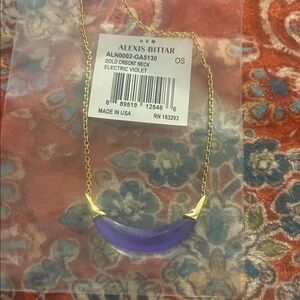 Alexis Bittar Gold Necklace with Violet Crescent